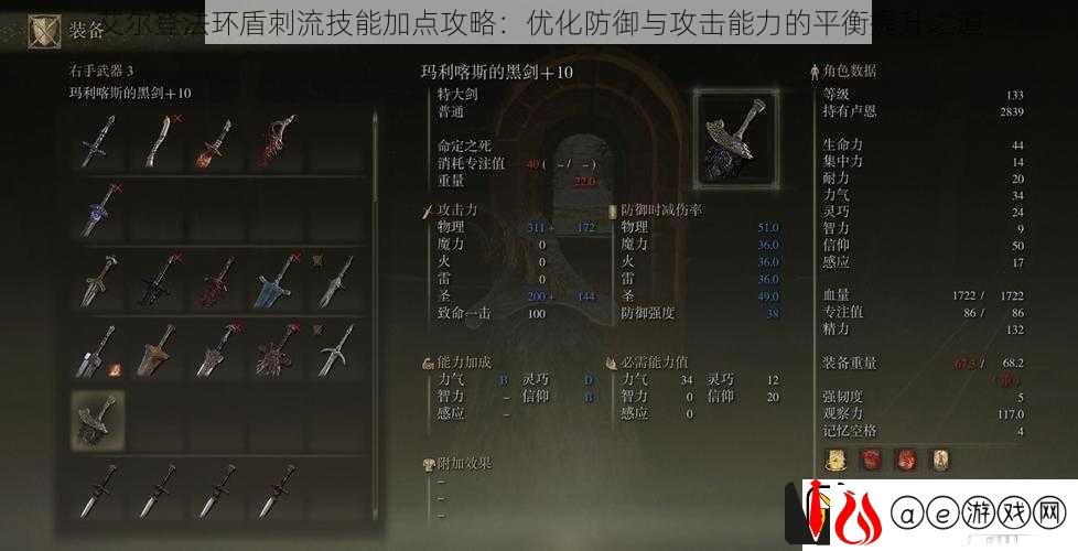艾尔登法环盾刺流技能加点攻略：优化防御与攻击能力的平衡提升之道