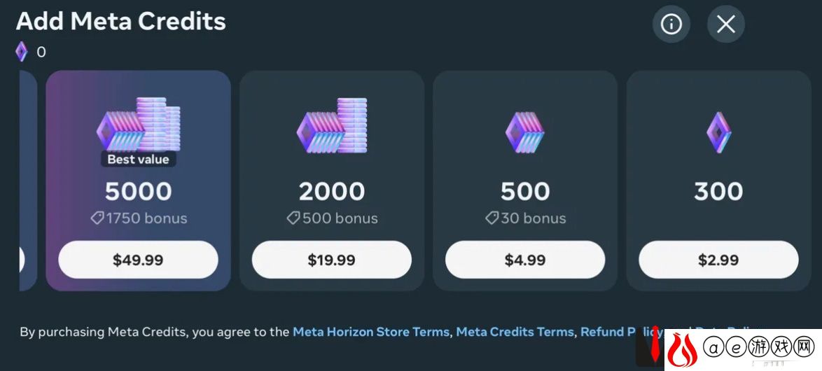 Meta 为其 Horizon Worlds 虚拟现实社交平台上线内购系统，玩家可购买头像服装 / 高级世界