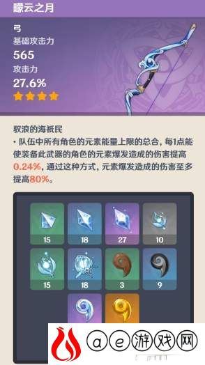 原神曚云之月突破材料一览