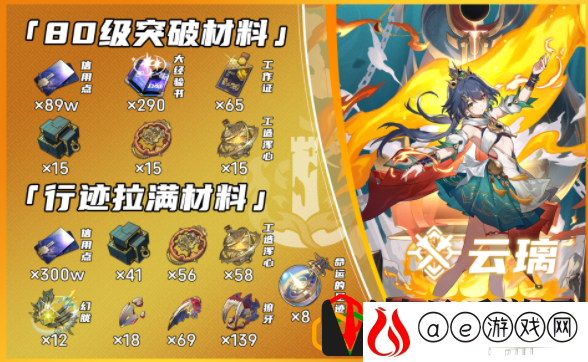 星穹铁道云璃培养材料一览 攻略助你躲避