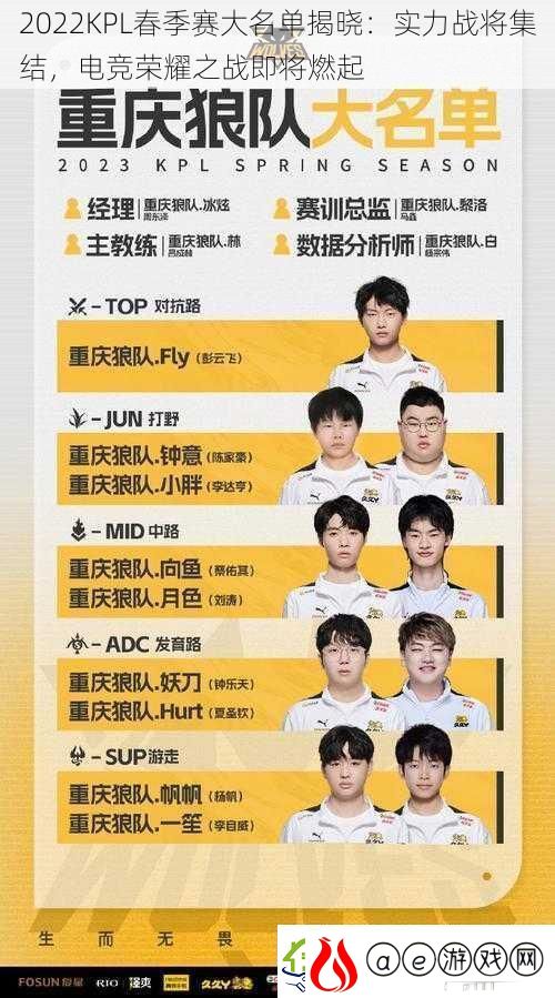 2022KPL春季赛大名单揭晓：实力战将集结-电竞荣耀之战即将燃起