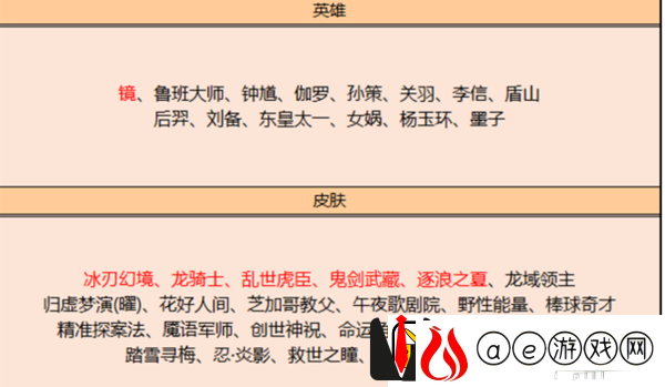 曙光英雄碎片商店有哪些皮肤